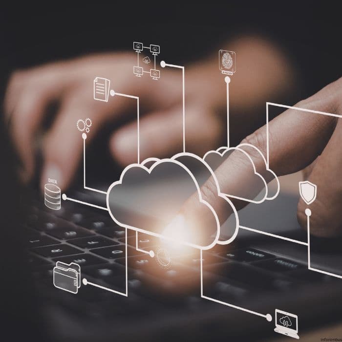 Cloud computing and DevOps infrastructure illustration